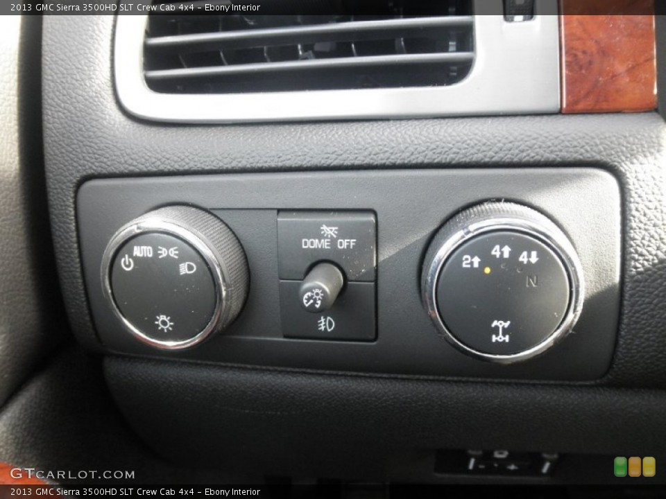 Ebony Interior Controls for the 2013 GMC Sierra 3500HD SLT Crew Cab 4x4 #77377701