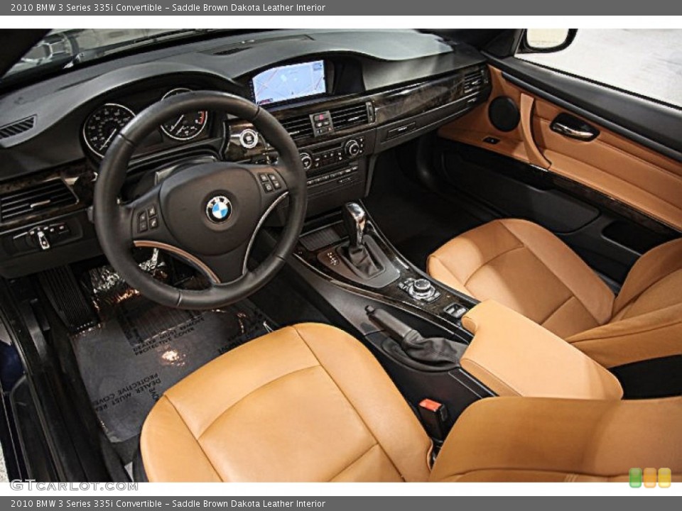 Saddle Brown Dakota Leather Interior Prime Interior for the 2010 BMW 3 Series 335i Convertible #77378102