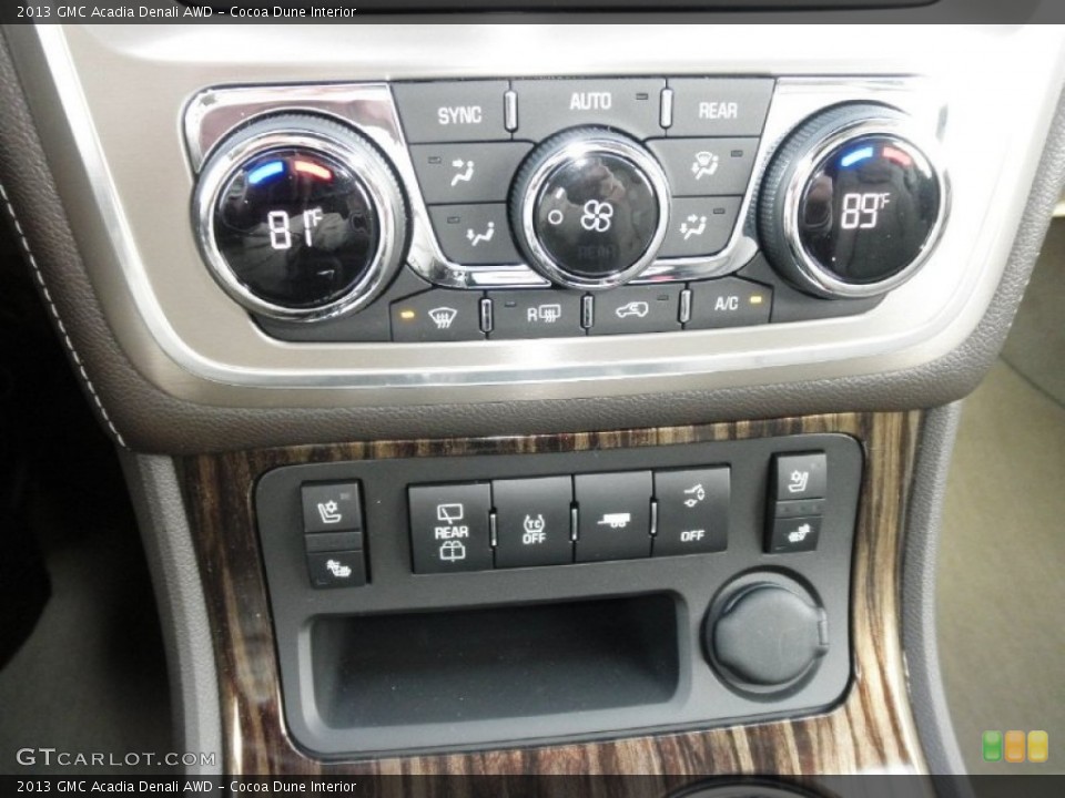 Cocoa Dune Interior Controls for the 2013 GMC Acadia Denali AWD #77378313