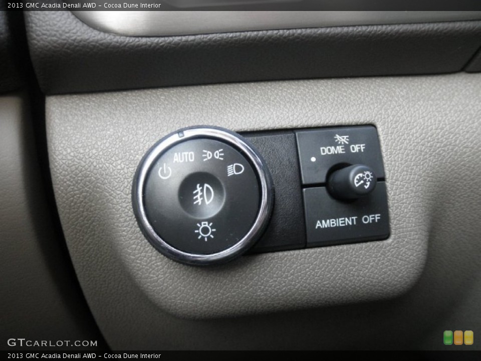 Cocoa Dune Interior Controls for the 2013 GMC Acadia Denali AWD #77378481