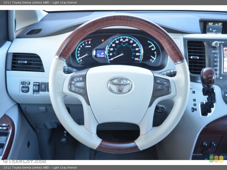 Light Gray Interior Steering Wheel for the 2011 Toyota Sienna Limited AWD #77381418