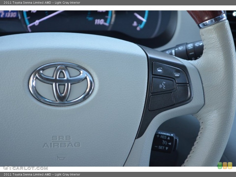 Light Gray Interior Controls for the 2011 Toyota Sienna Limited AWD #77381443