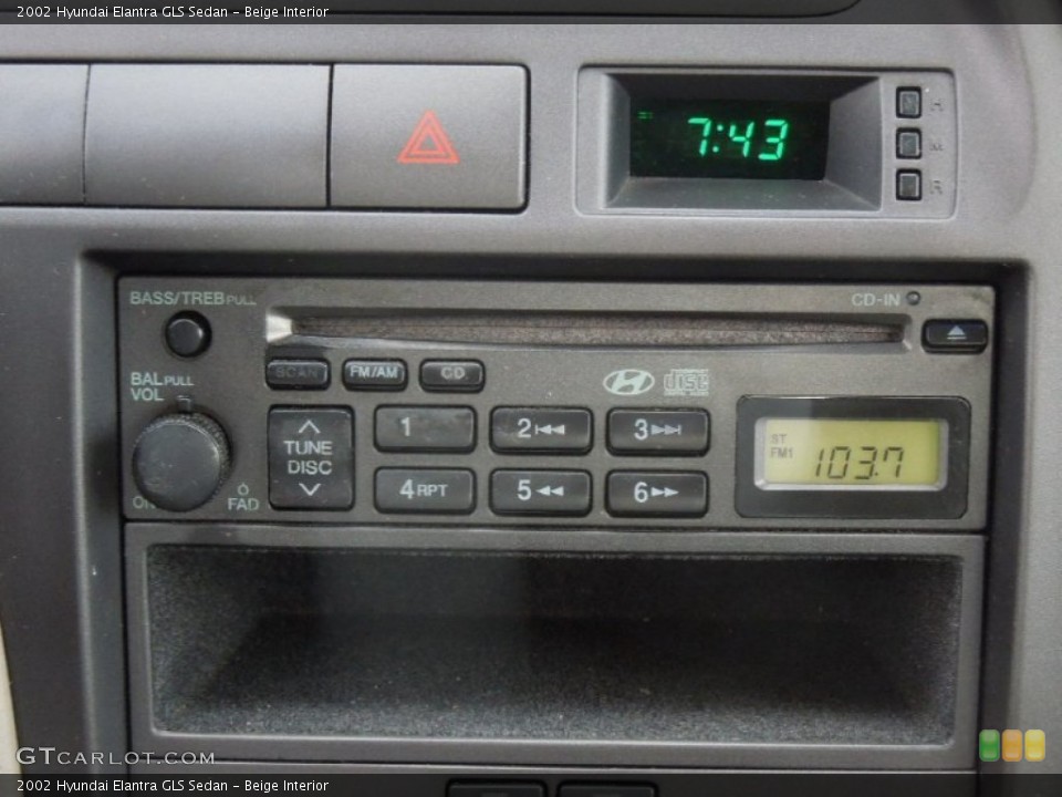 Beige Interior Audio System for the 2002 Hyundai Elantra GLS Sedan #77382585