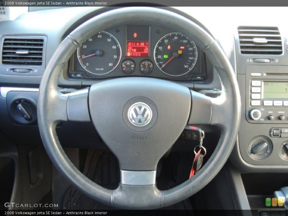 Anthracite Black Interior Steering Wheel for the 2008 Volkswagen Jetta SE Sedan #77384253
