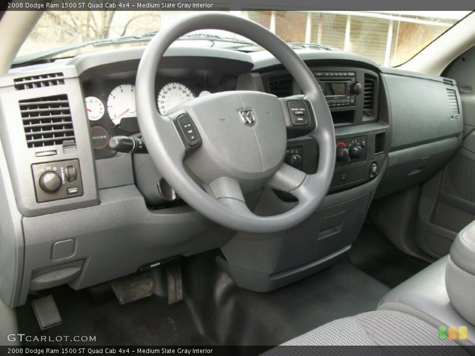 Medium Slate Gray Interior Dashboard for the 2008 Dodge Ram 1500 ST Quad Cab 4x4 #77384480