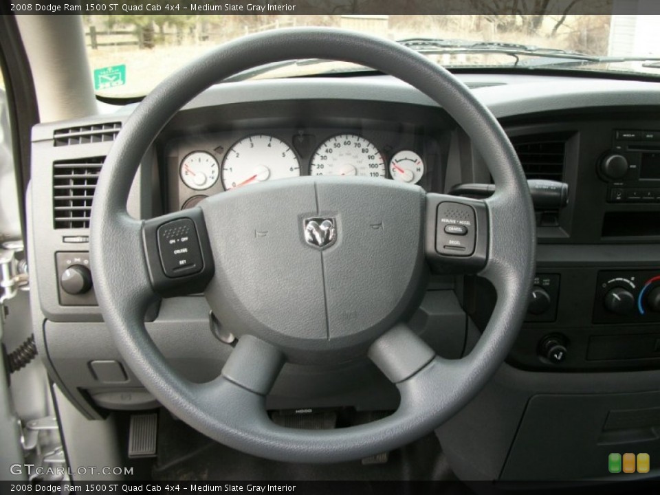 Medium Slate Gray Interior Steering Wheel for the 2008 Dodge Ram 1500 ST Quad Cab 4x4 #77384606