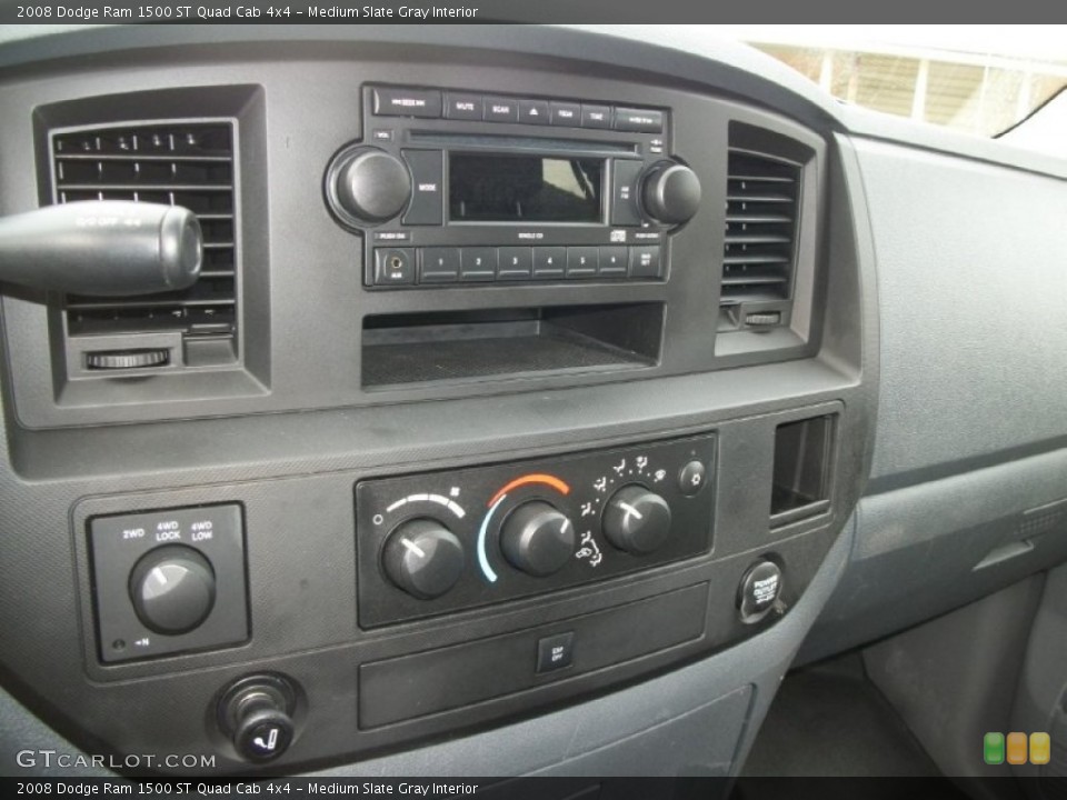 Medium Slate Gray Interior Controls for the 2008 Dodge Ram 1500 ST Quad Cab 4x4 #77384658