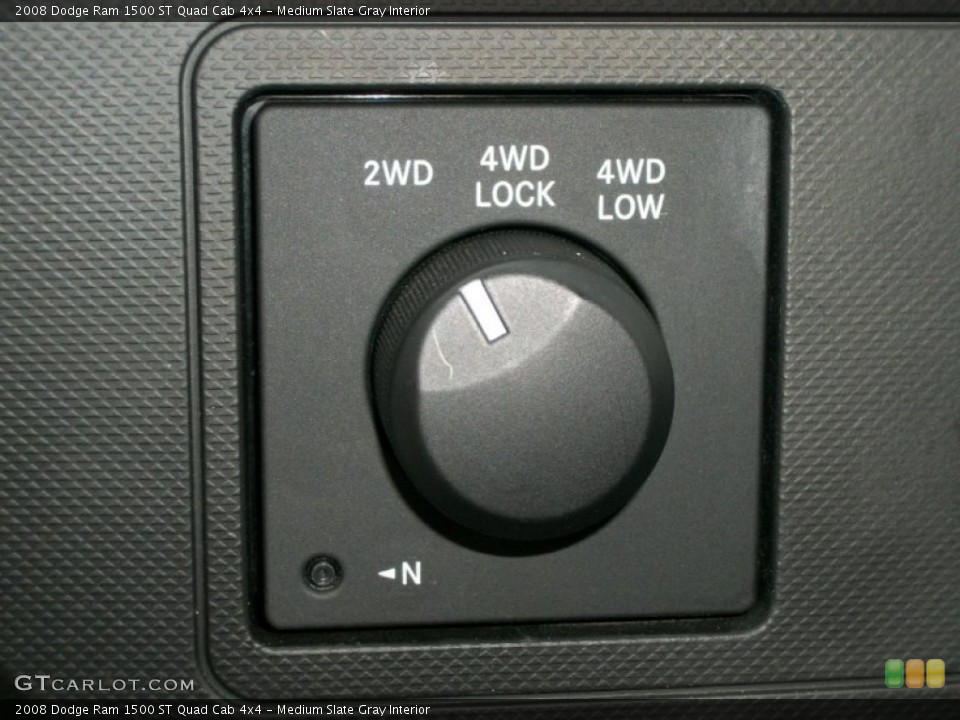 Medium Slate Gray Interior Controls for the 2008 Dodge Ram 1500 ST Quad Cab 4x4 #77384740