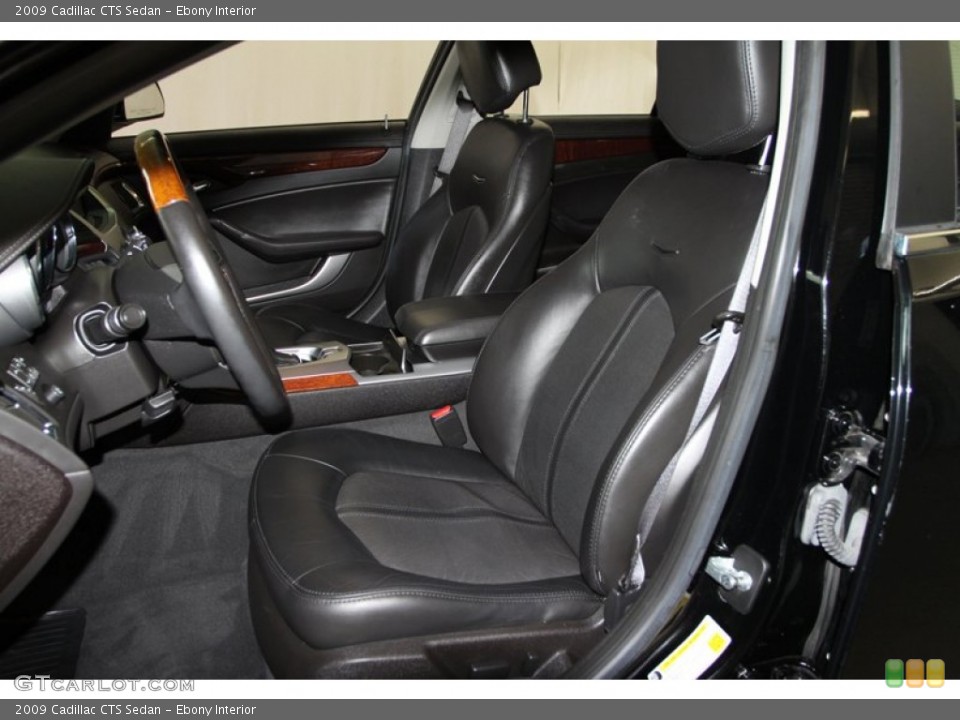 Ebony Interior Front Seat for the 2009 Cadillac CTS Sedan #77384940