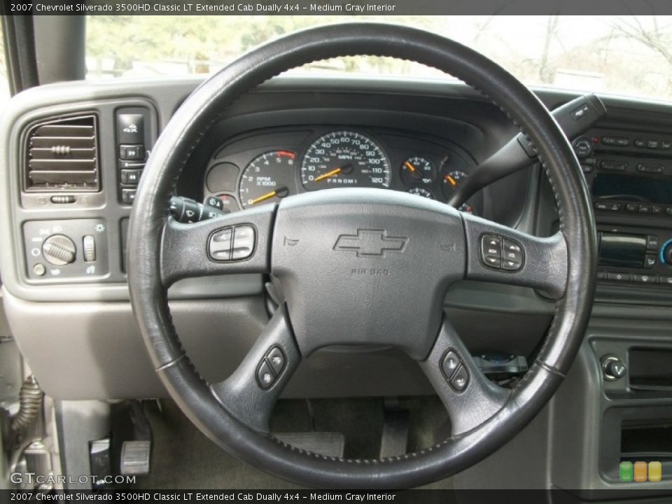Medium Gray Interior Steering Wheel for the 2007 Chevrolet Silverado 3500HD Classic LT Extended Cab Dually 4x4 #77385540