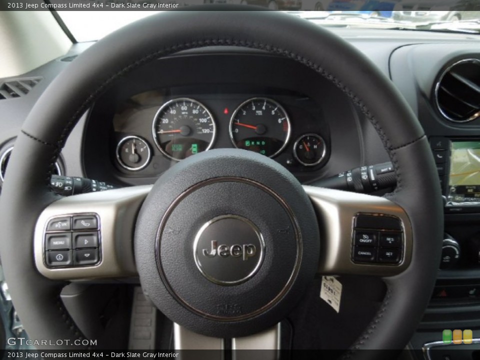 Dark Slate Gray Interior Steering Wheel for the 2013 Jeep Compass Limited 4x4 #77385699