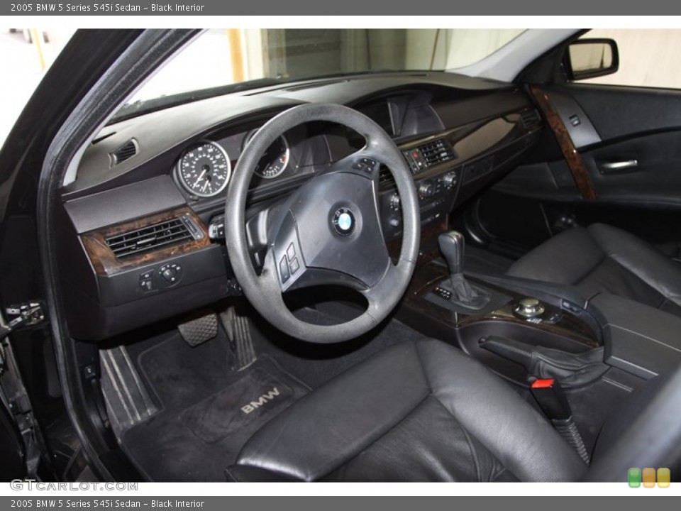 Black Interior Prime Interior for the 2005 BMW 5 Series 545i Sedan #77385789
