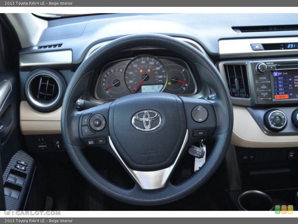 Beige Interior Steering Wheel for the 2013 Toyota RAV4 LE #77387802