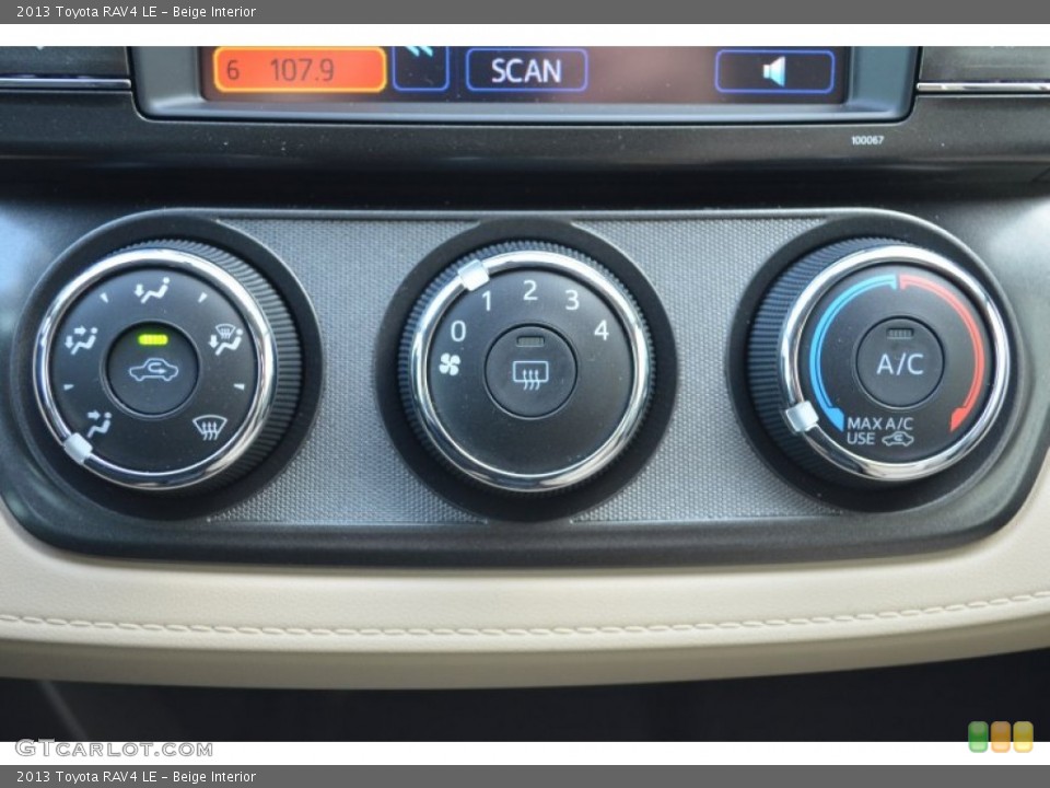 Beige Interior Controls for the 2013 Toyota RAV4 LE #77387953