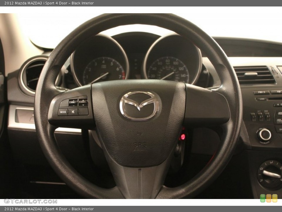 Black Interior Steering Wheel for the 2012 Mazda MAZDA3 i Sport 4 Door #77392406