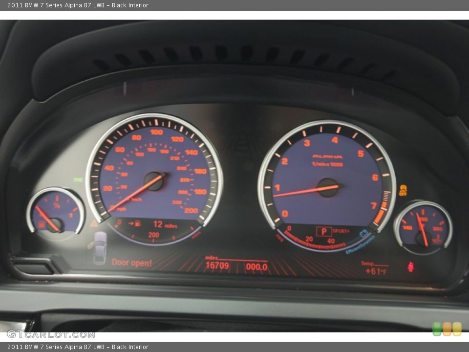 Black Interior Gauges for the 2011 BMW 7 Series Alpina B7 LWB #77395542