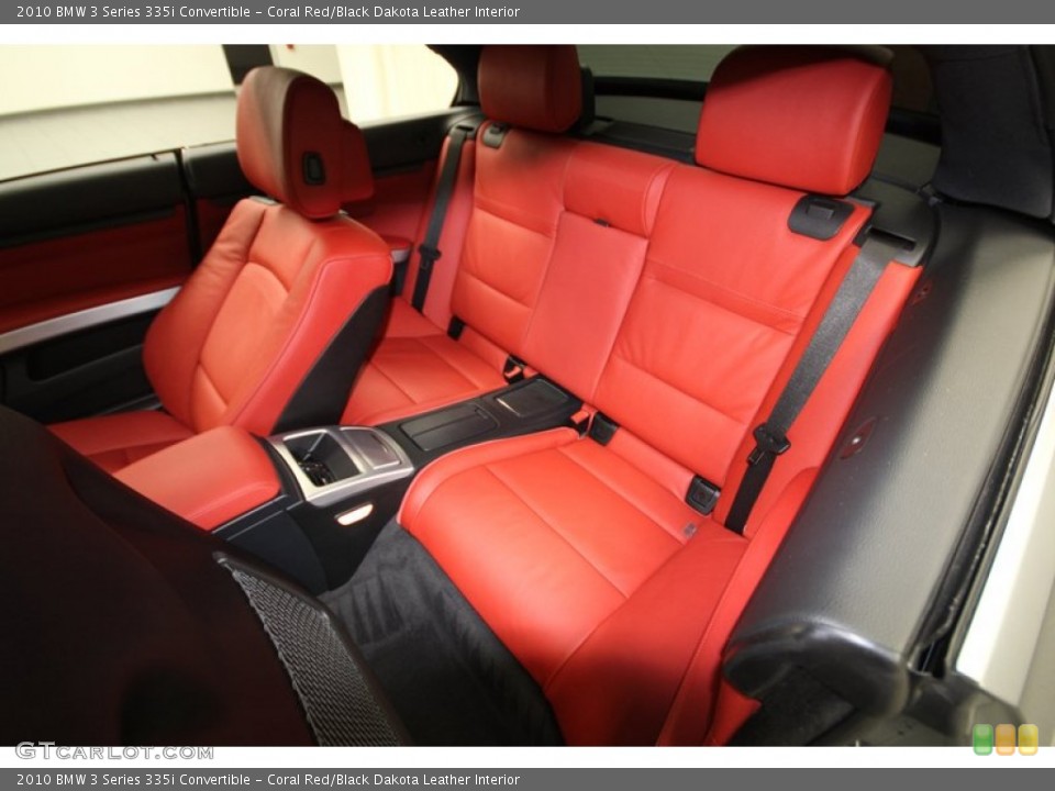 Coral Red/Black Dakota Leather Interior Rear Seat for the 2010 BMW 3 Series 335i Convertible #77397438