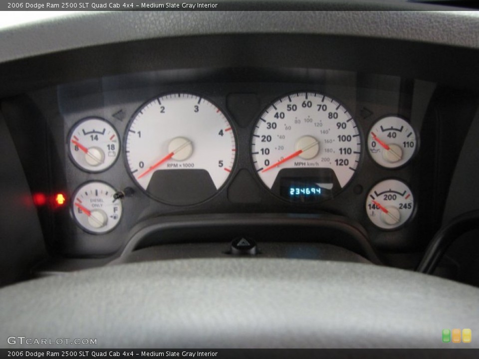 Medium Slate Gray Interior Gauges for the 2006 Dodge Ram 2500 SLT Quad Cab 4x4 #77399874