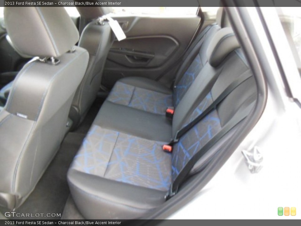 Charcoal Black/Blue Accent Interior Rear Seat for the 2013 Ford Fiesta SE Sedan #77400093