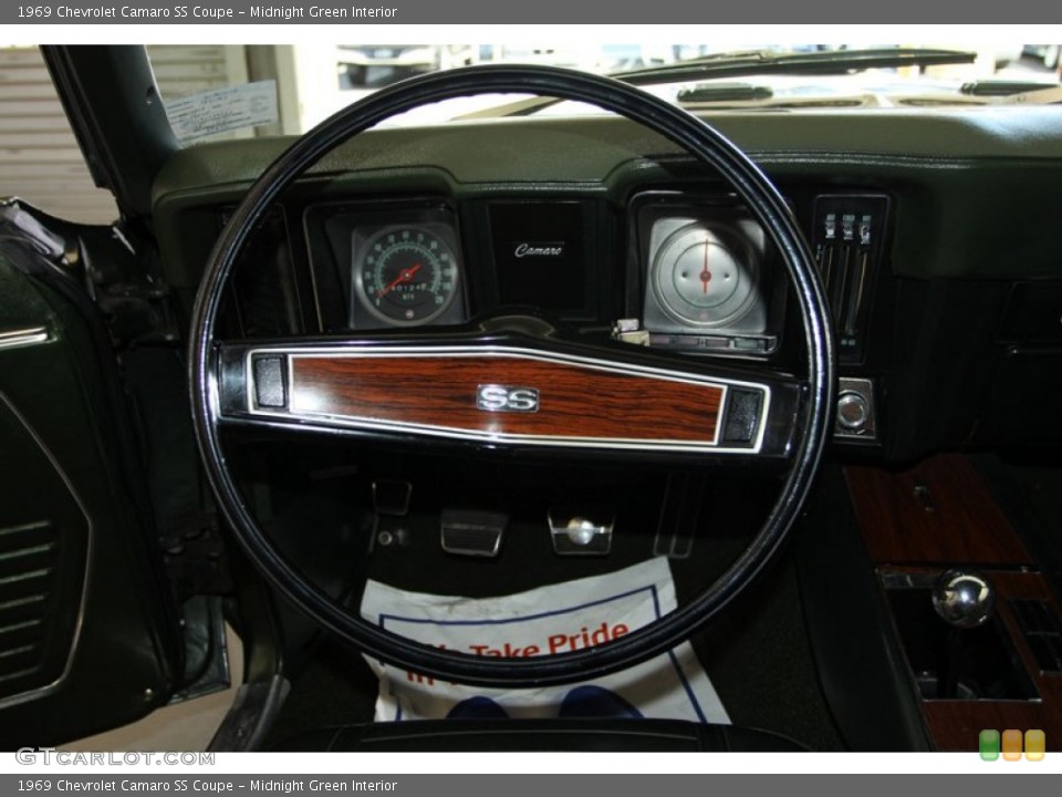 Midnight Green Interior Steering Wheel for the 1969 Chevrolet Camaro SS Coupe #77400779