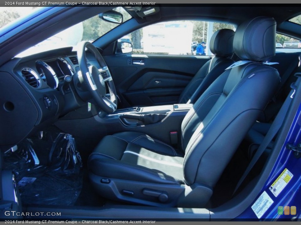 Charcoal Black/Cashmere Accent Interior Front Seat for the 2014 Ford Mustang GT Premium Coupe #77403432