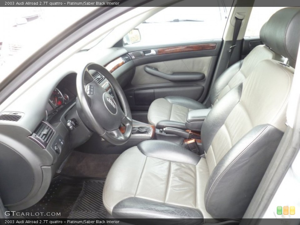 Platinum/Saber Black Interior Front Seat for the 2003 Audi Allroad 2.7T quattro #77403452