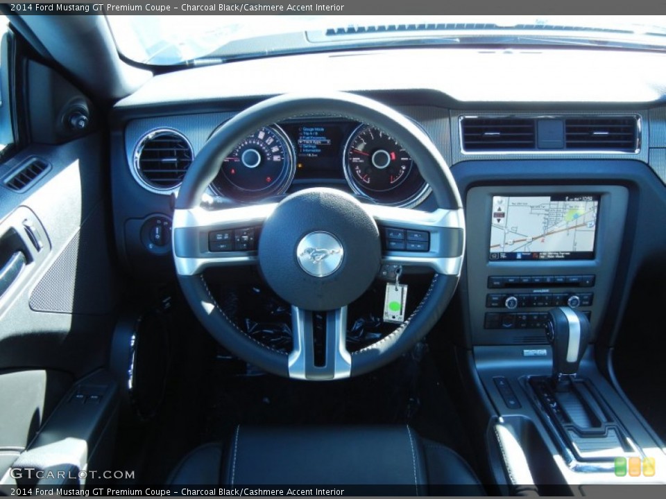 Charcoal Black/Cashmere Accent Interior Dashboard for the 2014 Ford Mustang GT Premium Coupe #77403469