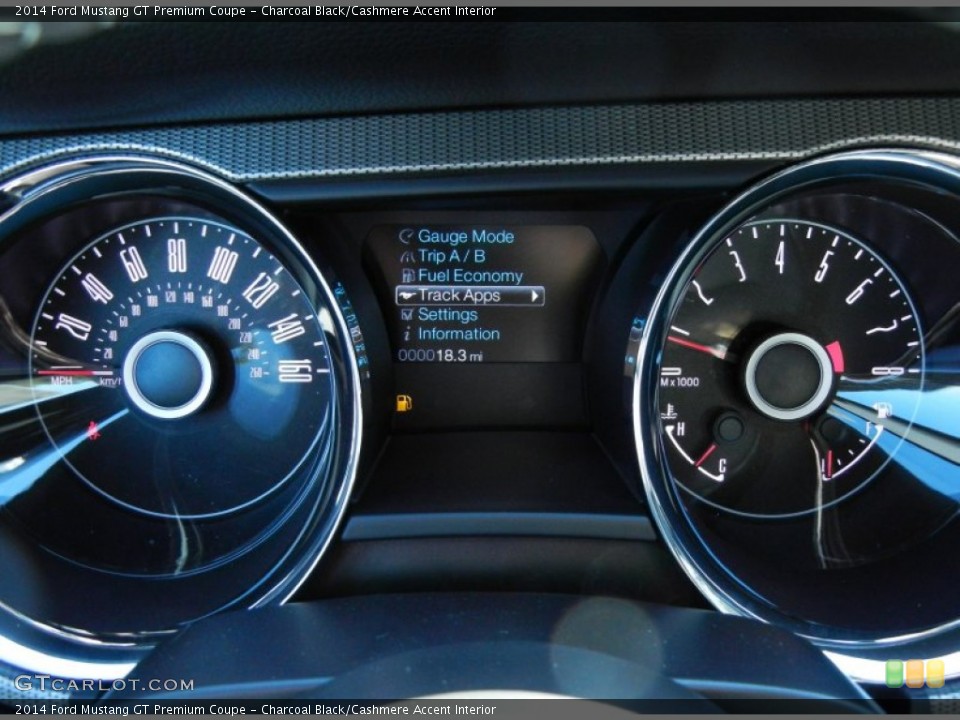 Charcoal Black/Cashmere Accent Interior Gauges for the 2014 Ford Mustang GT Premium Coupe #77403494