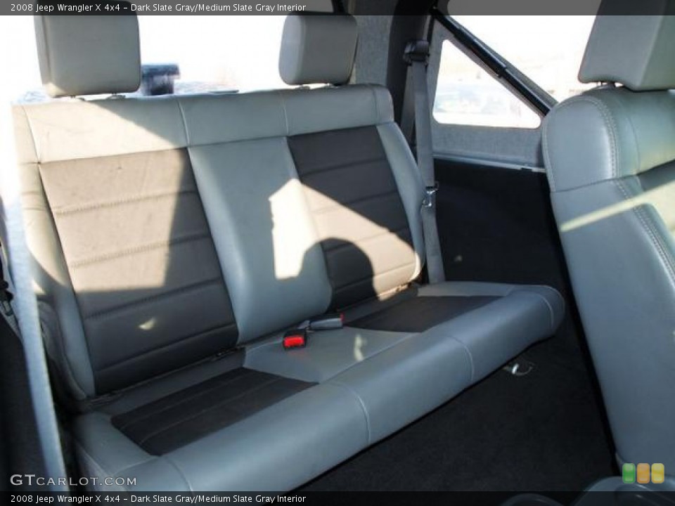 Dark Slate Gray/Medium Slate Gray Interior Rear Seat for the 2008 Jeep Wrangler X 4x4 #77404487