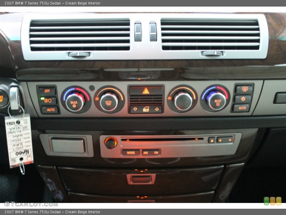 Cream Beige Interior Controls for the 2007 BMW 7 Series 750Li Sedan #77406891