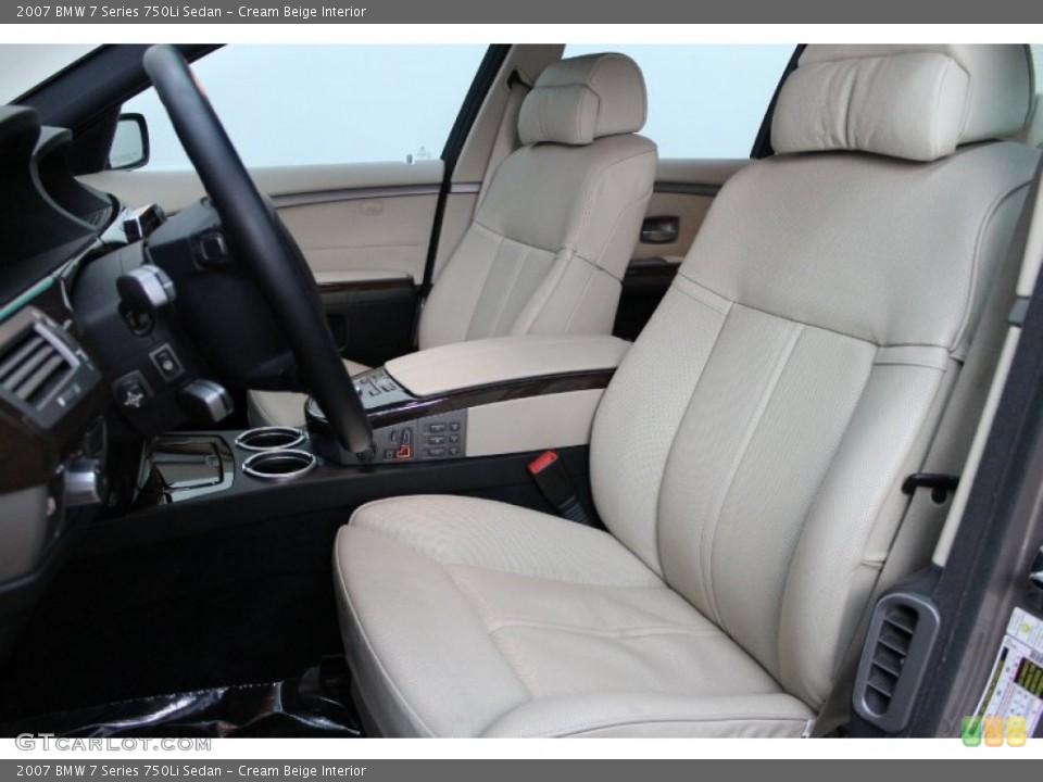 Cream Beige Interior Front Seat for the 2007 BMW 7 Series 750Li Sedan #77406978