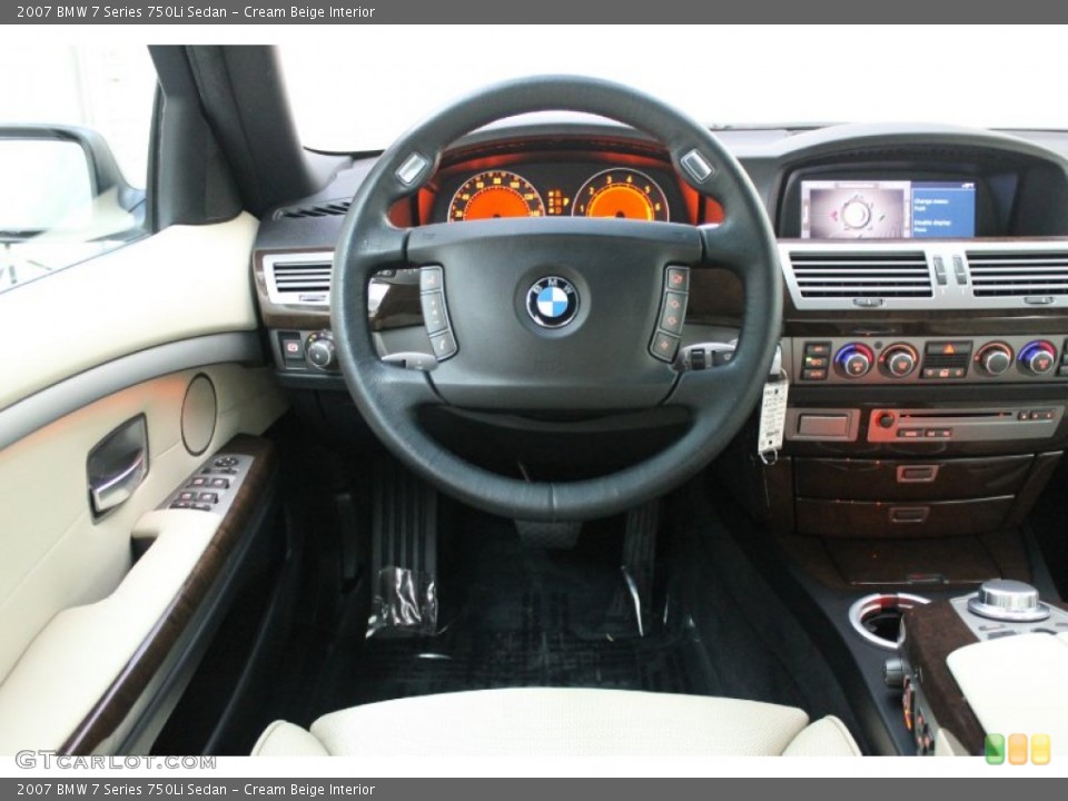 Cream Beige Interior Dashboard for the 2007 BMW 7 Series 750Li Sedan #77407245