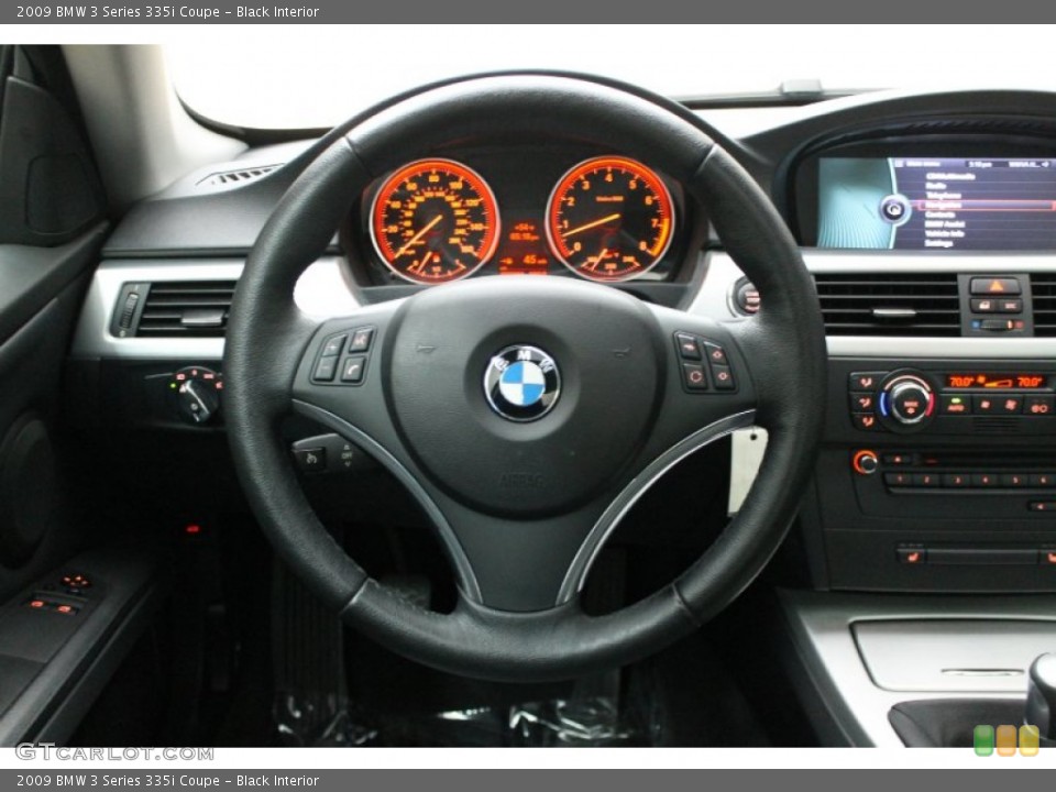 Black Interior Steering Wheel for the 2009 BMW 3 Series 335i Coupe #77407813