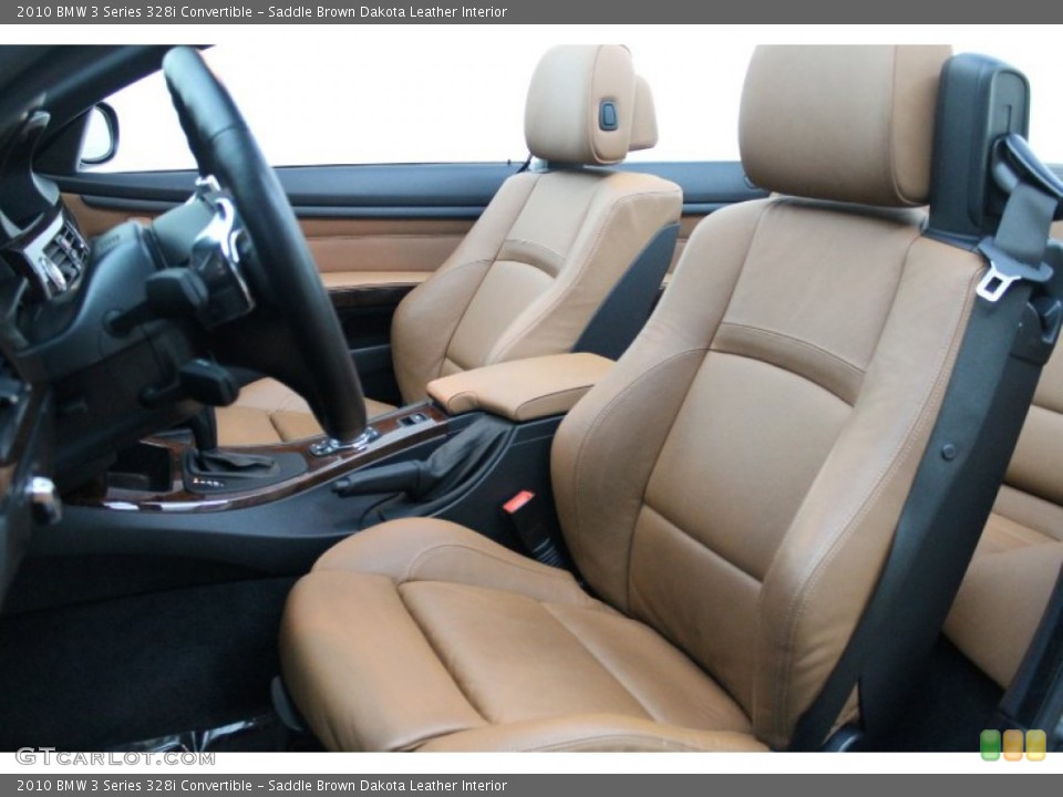 Saddle Brown Dakota Leather Interior Front Seat for the 2010 BMW 3 Series 328i Convertible #77408417