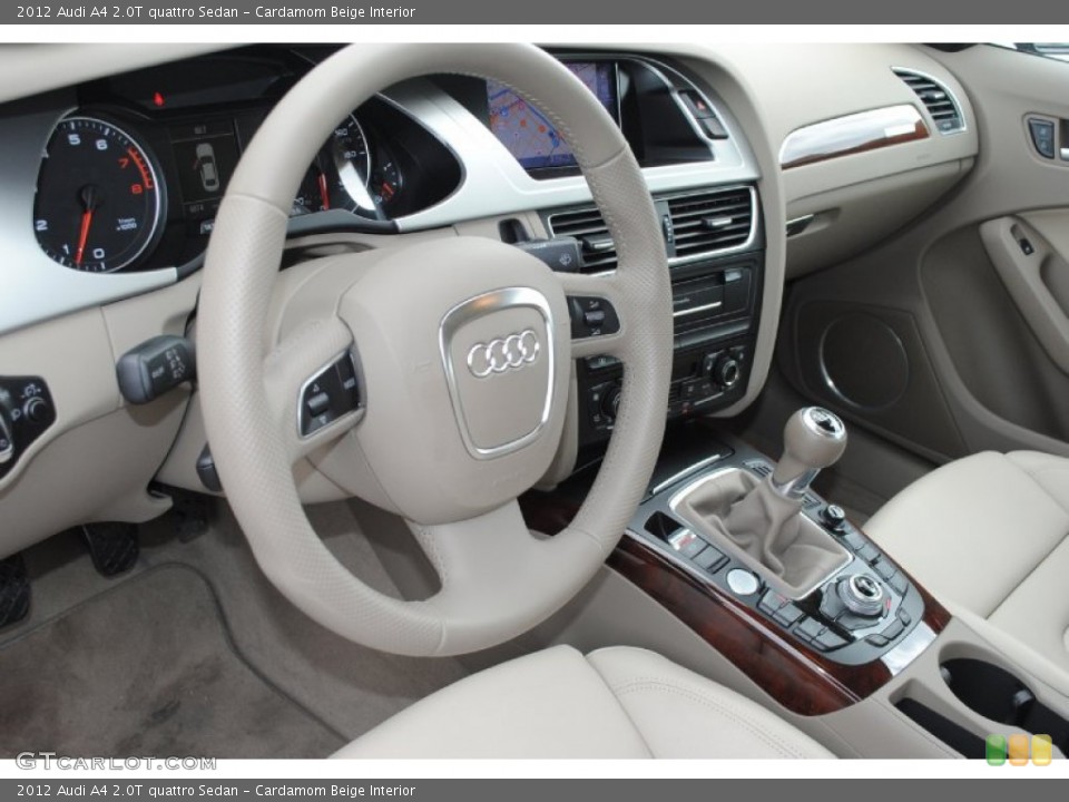 Cardamom Beige Interior Dashboard for the 2012 Audi A4 2.0T quattro Sedan #77409096