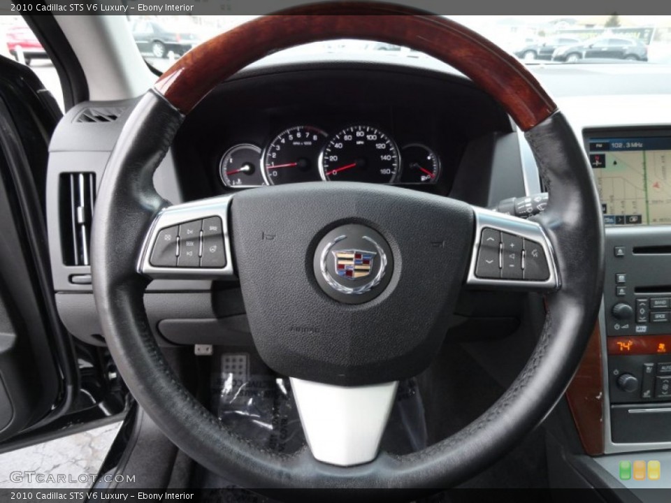 Ebony Interior Steering Wheel for the 2010 Cadillac STS V6 Luxury #77409126