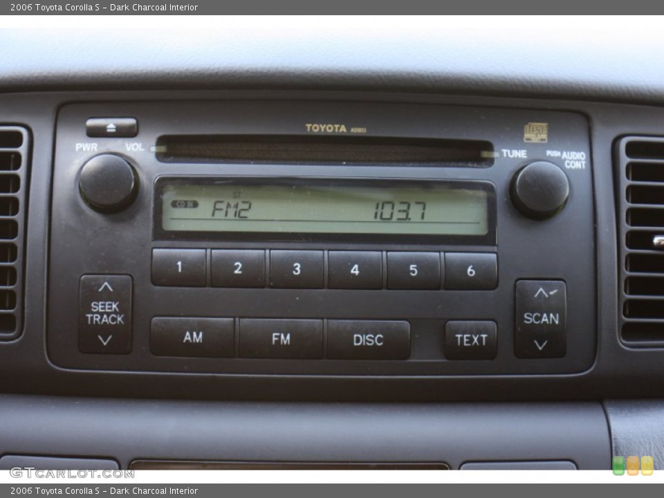 Dark Charcoal Interior Audio System for the 2006 Toyota Corolla S #77409285