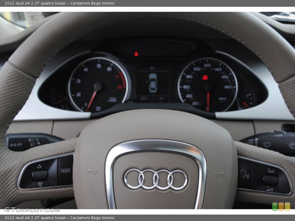 Cardamom Beige Interior Steering Wheel for the 2012 Audi A4 2.0T quattro Sedan #77409419