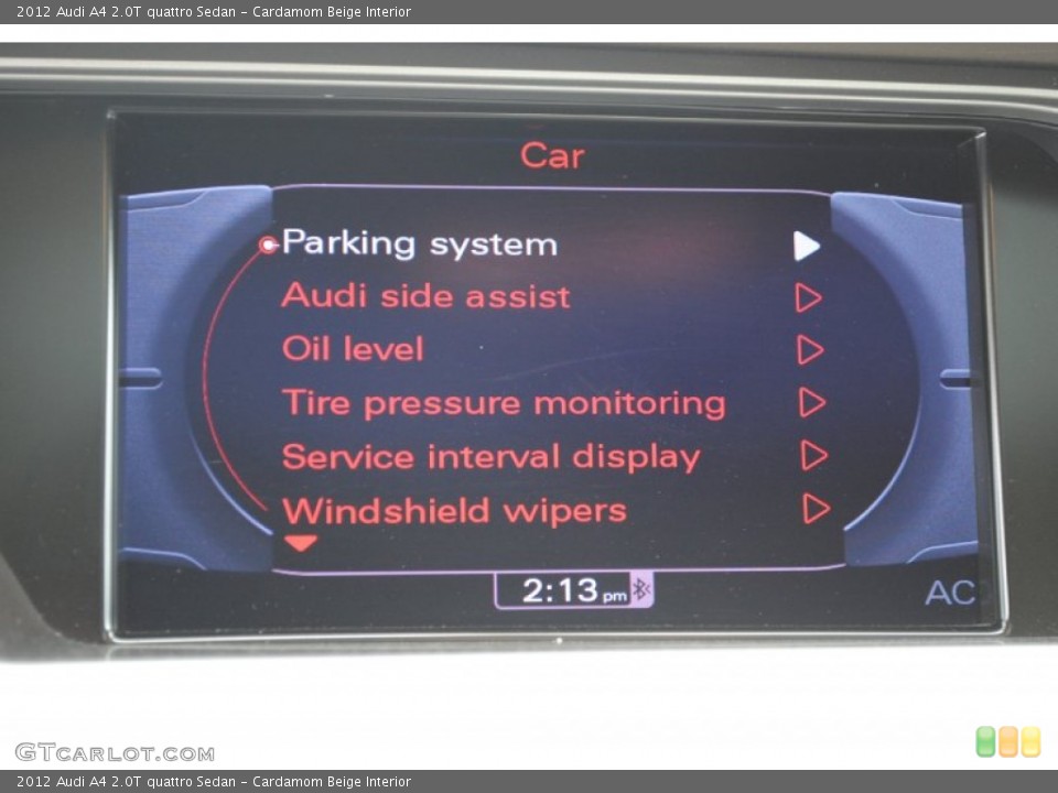 Cardamom Beige Interior Controls for the 2012 Audi A4 2.0T quattro Sedan #77409558