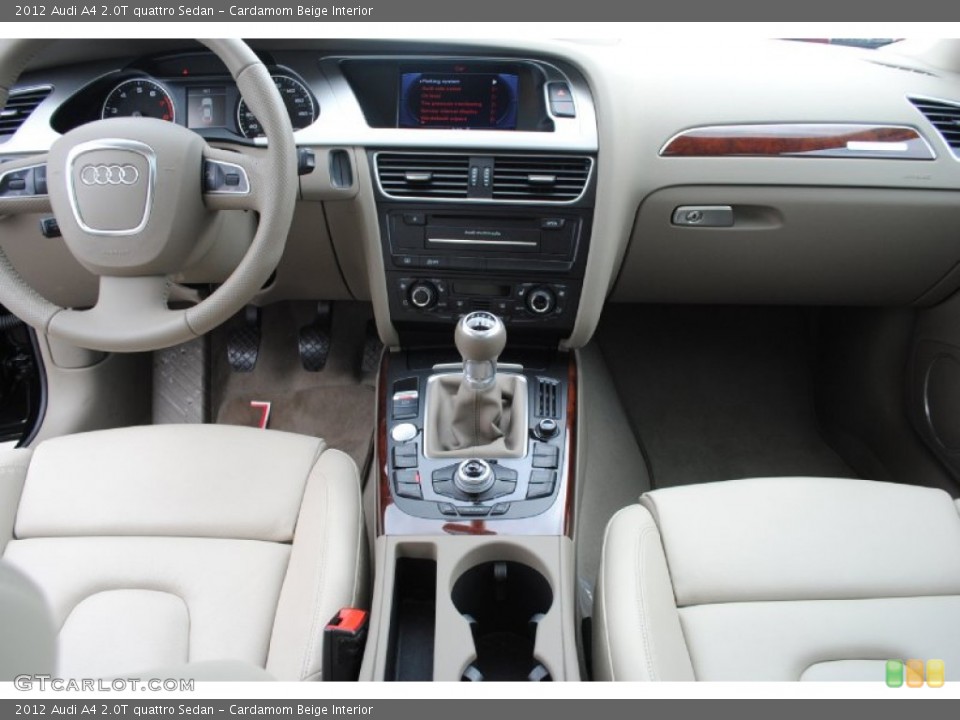 Cardamom Beige Interior Dashboard for the 2012 Audi A4 2.0T quattro Sedan #77409600