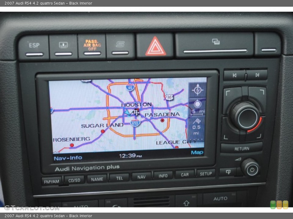 Black Interior Navigation for the 2007 Audi RS4 4.2 quattro Sedan #77412513