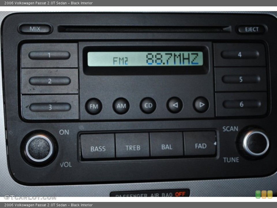 Black Interior Audio System for the 2006 Volkswagen Passat 2.0T Sedan #77413695
