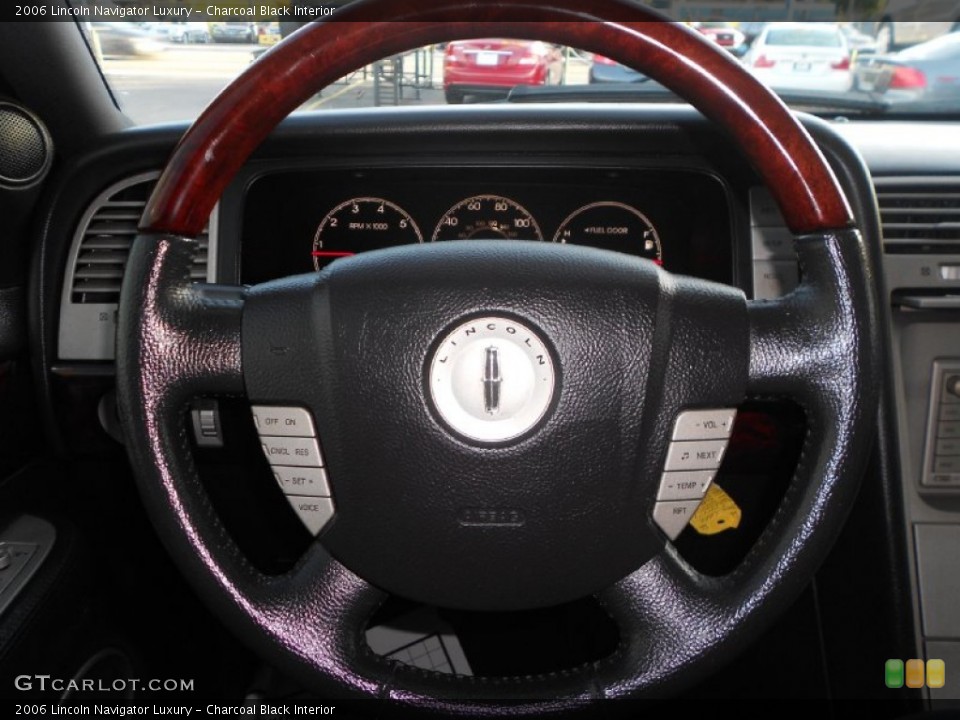 Charcoal Black Interior Steering Wheel for the 2006 Lincoln Navigator Luxury #77414007