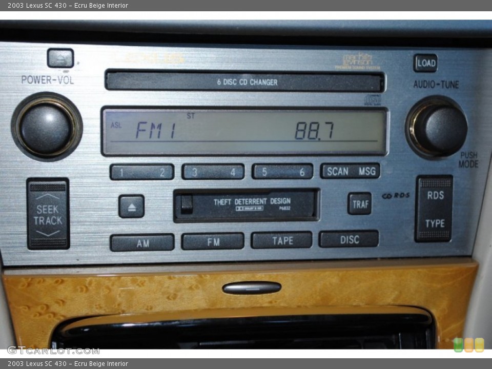 Ecru Beige Interior Audio System for the 2003 Lexus SC 430 #77414669
