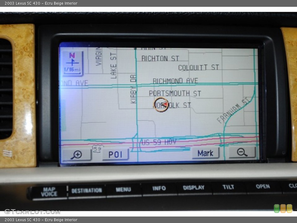 Ecru Beige Interior Navigation for the 2003 Lexus SC 430 #77414707