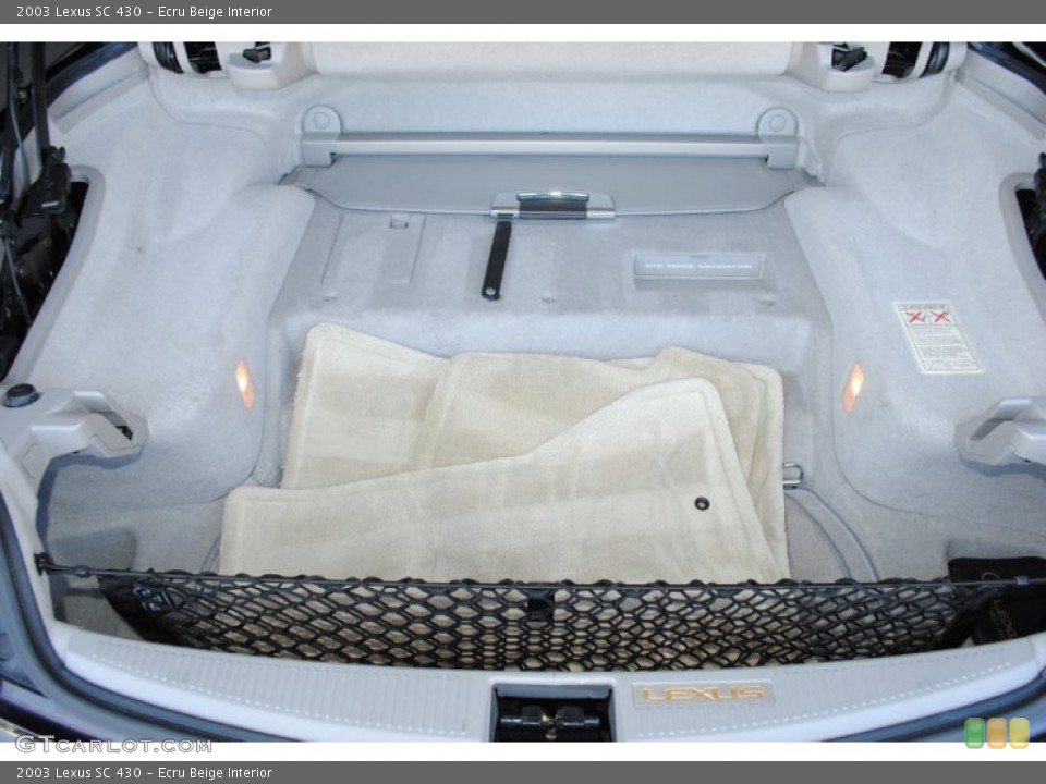Ecru Beige Interior Trunk for the 2003 Lexus SC 430 #77414871