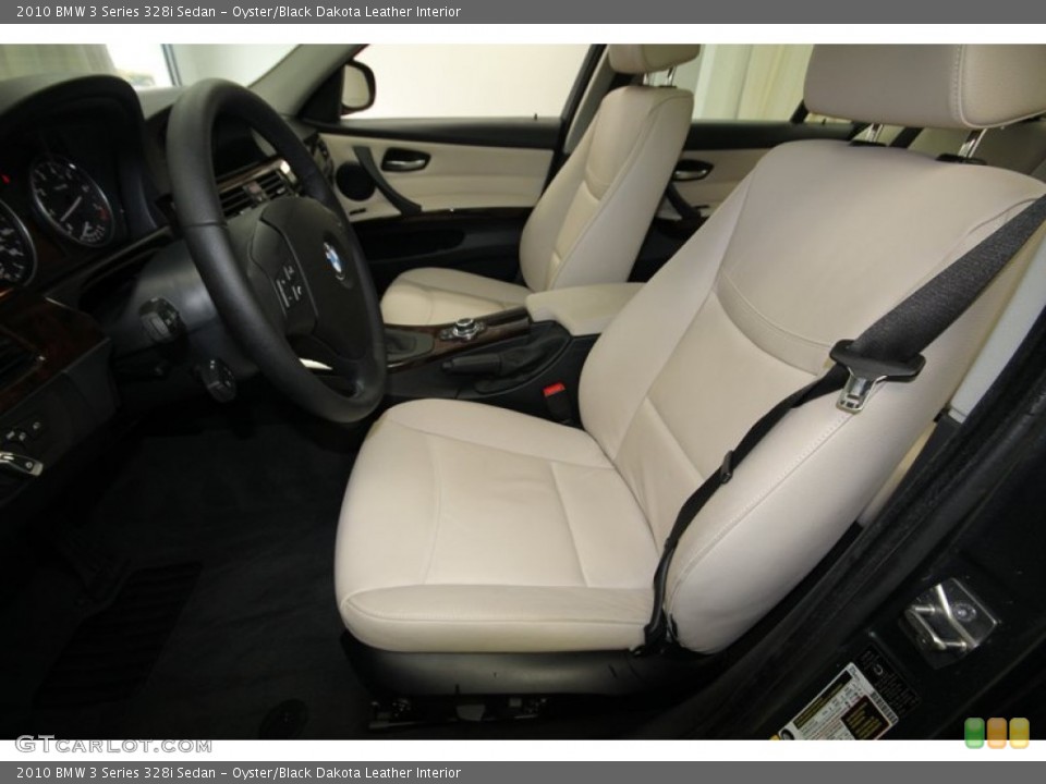 Oyster/Black Dakota Leather Interior Front Seat for the 2010 BMW 3 Series 328i Sedan #77415135