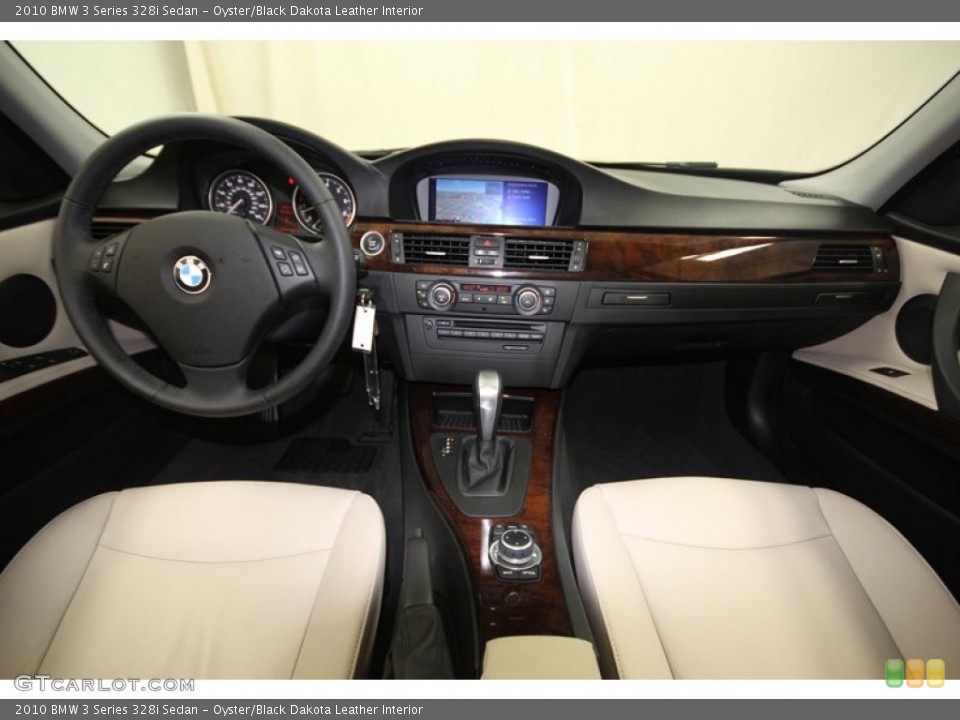 Oyster/Black Dakota Leather Interior Dashboard for the 2010 BMW 3 Series 328i Sedan #77415159
