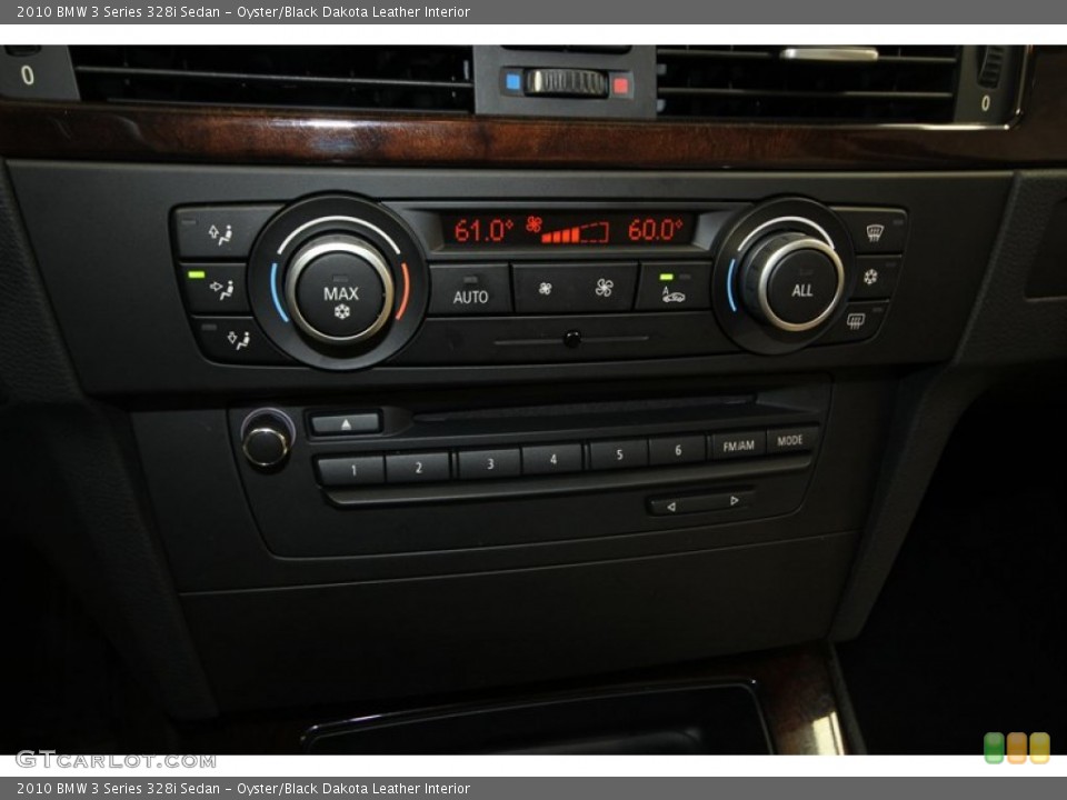 Oyster/Black Dakota Leather Interior Controls for the 2010 BMW 3 Series 328i Sedan #77415471