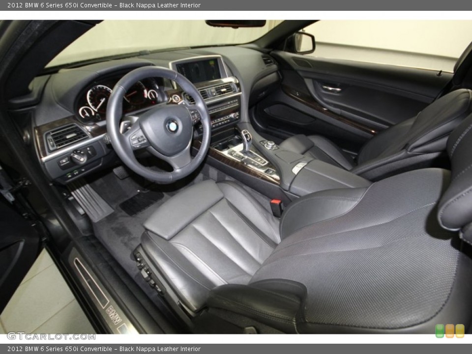 Black Nappa Leather Interior Prime Interior for the 2012 BMW 6 Series 650i Convertible #77416229